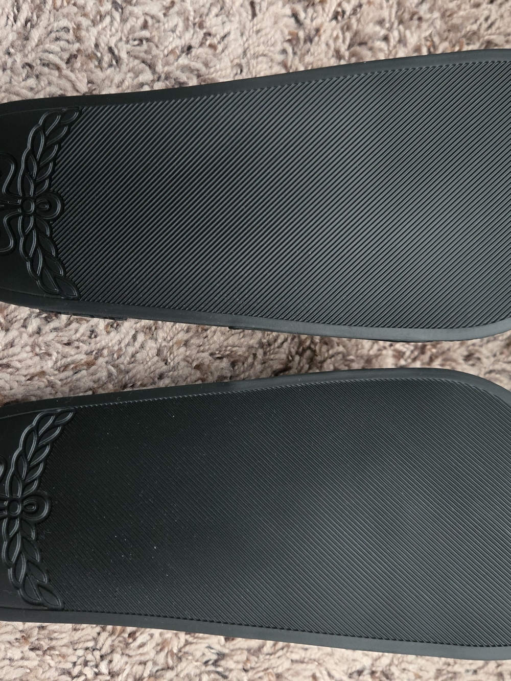 MCM Black & Orange Logo Slide Sandals - Picture 5 of 13